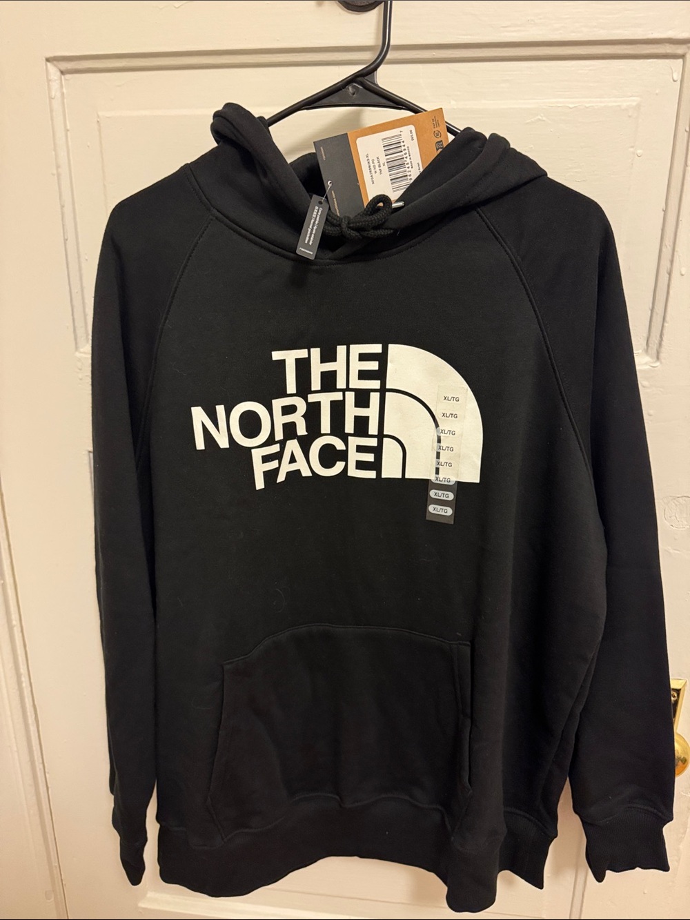 The North Face Men’s Black Crewneck Hoodie with White Logo Xlg